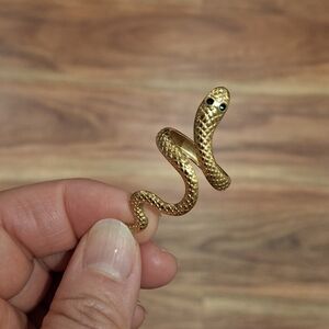 Adjustable Gold Tone Snake Ring